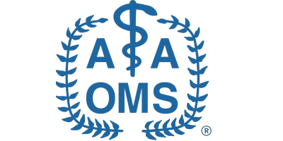 The image displays a logo with text that reads 'APAOMS' alongside a laurel wreath, indicating an association related to healthcare professionals.